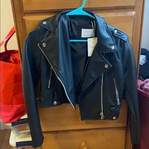 NWT Bershka cropped leather jacket